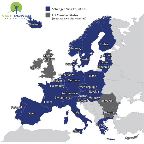 Các nước châu Âu thuộc khối Schengen